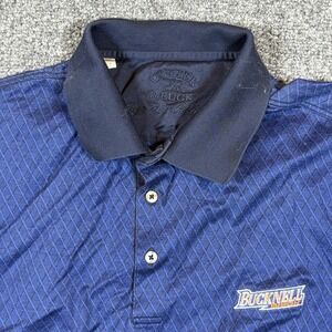 Bucknell Bison Cutter & Buck Polo Shirt Mens Medium Blue Diamond Signature